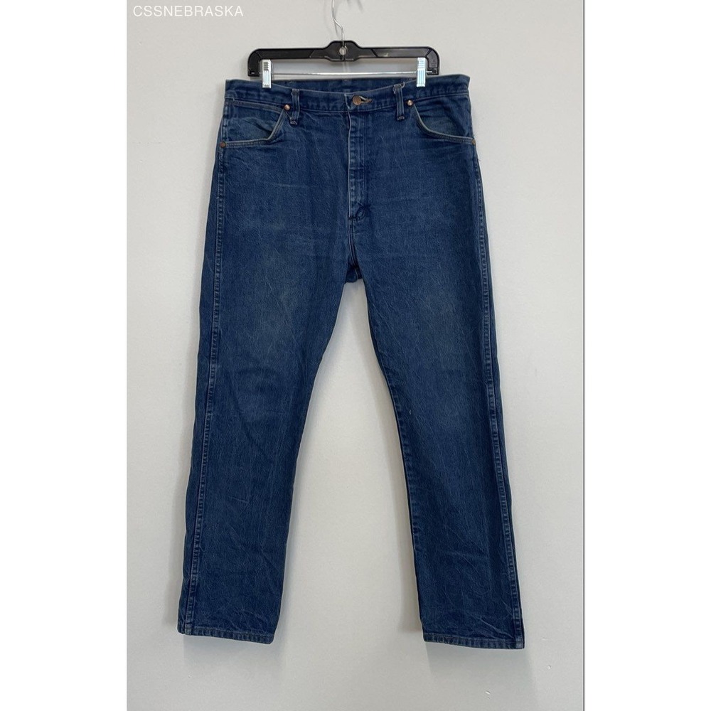 Wrangler Blue 13MWZ Cowboy Cut men's jeans in 100% cotton denim - Size 38x32 - Picture 1 of 12